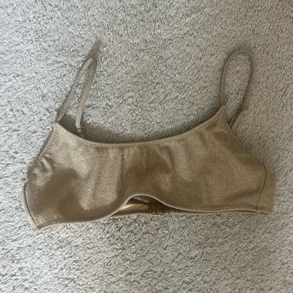 LA Hearts by Pacsun Gold California Lurex Bikini Top - Picture 7 of 9